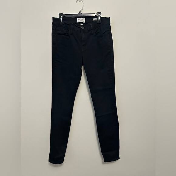 Frame Denim Le Skinny Black Skinny Jeans Sleek Fit Size 28 - Picture 1 of 5